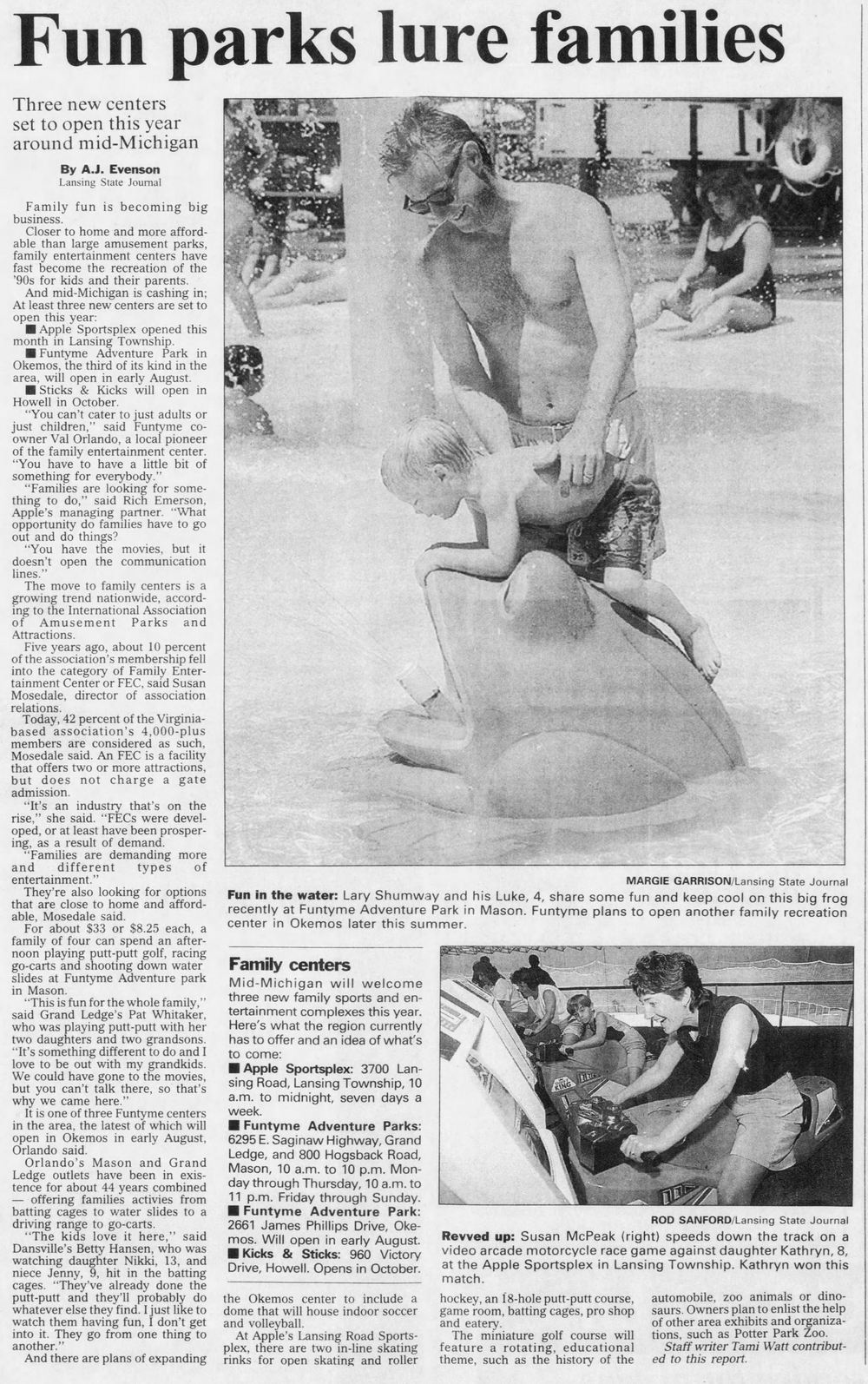 FunTyme Adventure Park - Jul 14 1996 Feature Article